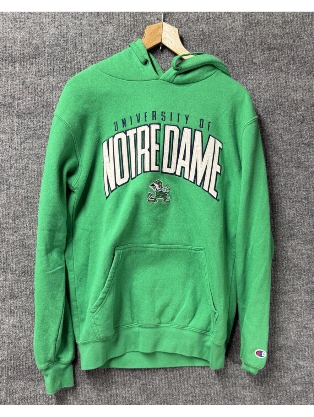 CHAMPION Notre Dame Hoodie Green University of Notre Dame Men’s Small 🏈